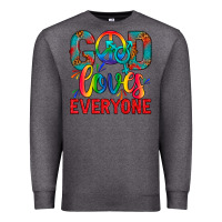 Charcoal Heather LGBTQ+ God Loves Everyone Premium Sweatshirt - BundleAndBundleShop