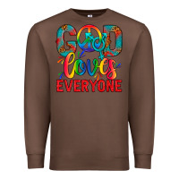 Chestnut LGBTQ+ God Loves Everyone Premium Sweatshirt - BundleAndBundleShop