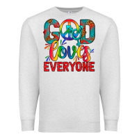 Oatmeal Heather LGBTQ+ God Loves Everyone Premium Sweatshirt - BundleAndBundleShop
