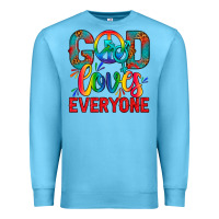 Ocean Blue LGBTQ+ God Loves Everyone Premium Sweatshirt - BundleAndBundleShop