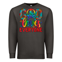 Smoke LGBTQ+ God Loves Everyone Premium Sweatshirt - BundleAndBundleShop