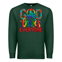 Sports Green LGBTQ+ God Loves Everyone Premium Sweatshirt - BundleAndBundleShop