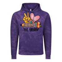 Cloud Purple peace love 1st grade Vintage Hoodie - JahusDesignShop