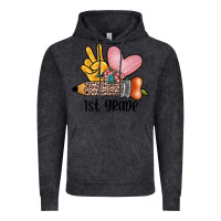Vintage Black peace love 1st grade Vintage Hoodie - JahusDesignShop