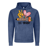 Vintage Denim peace love 1st grade Vintage Hoodie - JahusDesignShop