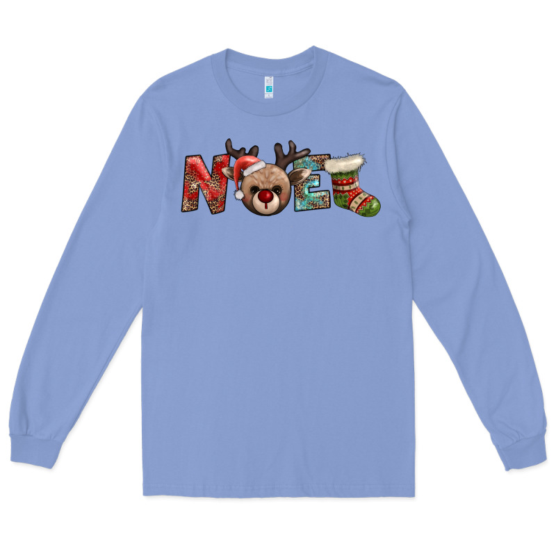 Noel With Sock And Reindeer Long Sleeve Tee by AdoDesignShop | Teevron