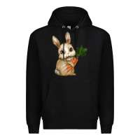 Black eastrt bunny carrot Premium Hoodie - RanaPortraitStore