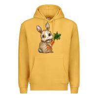 Mustard eastrt bunny carrot Premium Hoodie - RanaPortraitStore