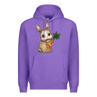 Purple eastrt bunny carrot Premium Hoodie - RanaPortraitStore