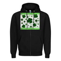 Black shamrock Zipper Hoodie - MaliasSmallBusiness