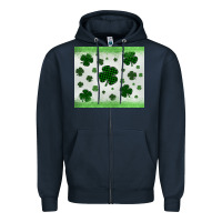Navy shamrock Zipper Hoodie - MaliasSmallBusiness
