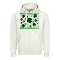 Oatmeal Heather shamrock Zipper Hoodie - MaliasSmallBusiness