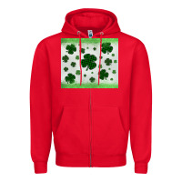 Red shamrock Zipper Hoodie - MaliasSmallBusiness