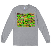Heather Grey horseshoe shamrock leopard wood glitter background Long Sleeve Tee - Artiststas