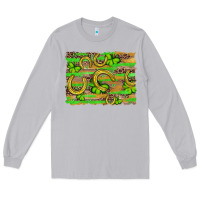 Moon Dust horseshoe shamrock leopard wood glitter background Long Sleeve Tee - Artiststas