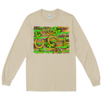 Mushroom horseshoe shamrock leopard wood glitter background Long Sleeve Tee - Artiststas