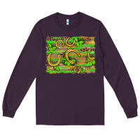 Plum horseshoe shamrock leopard wood glitter background Long Sleeve Tee - Artiststas