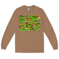 Toasted Coconut horseshoe shamrock leopard wood glitter background Long Sleeve Tee - Artiststas