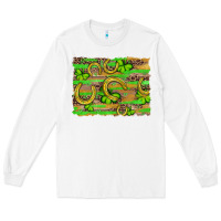 White horseshoe shamrock leopard wood glitter background Long Sleeve Tee - Artiststas
