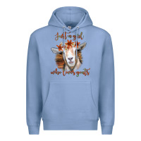 Colony Blue Just a Girl Who Loves Goat Premium Hoodie - Bettercallsaul