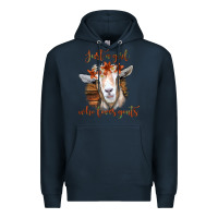 Navy Just a Girl Who Loves Goat Premium Hoodie - Bettercallsaul
