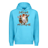 Ocean Blue Just a Girl Who Loves Goat Premium Hoodie - Bettercallsaul