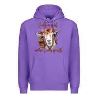 Purple Just a Girl Who Loves Goat Premium Hoodie - Bettercallsaul