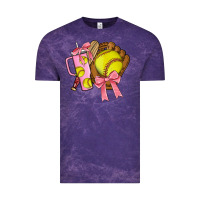 Cloud Purple softball coquette bow Vintage Tee - JahusDesignShop