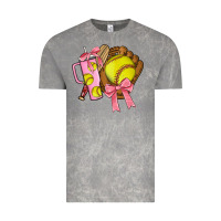 Cloud Rock softball coquette bow Vintage Tee - JahusDesignShop
