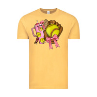 Vintage Mustard softball coquette bow Vintage Tee - JahusDesignShop