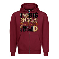 Burgundy i love big sacks tight ends and a strong d Zipper Hoodie - MaliasSmallBusiness