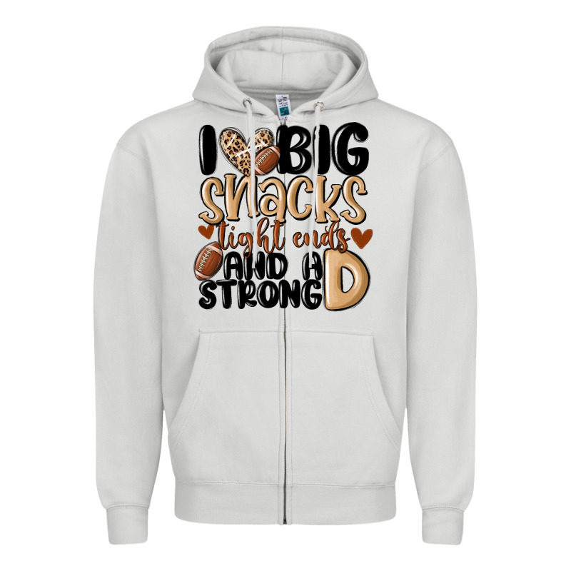 I Love Big Sacks Tight Ends And A Strong D Zipper Hoodie by MaliasSmallBusiness | Teevron