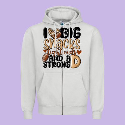 I Love Big Sacks Tight Ends And A Strong D Zipper Hoodie Designed By Maliassmallbusiness