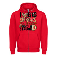 Red i love big sacks tight ends and a strong d Zipper Hoodie - MaliasSmallBusiness