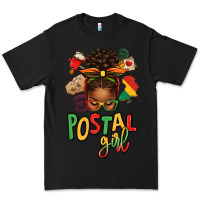Black juneteenth afro messy bun postal girl Premium Tee - texasbilliewilder