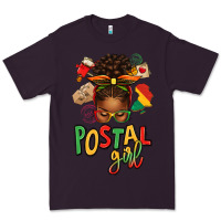 Plum juneteenth afro messy bun postal girl Premium Tee - texasbilliewilder