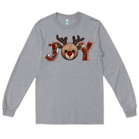 Heather Grey joy reindeer Long Sleeve Tee - AdoDesignShop