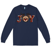 Navy joy reindeer Long Sleeve Tee - AdoDesignShop