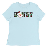 Baby Blue howdy santa Ladies Tee - AdoDesignShop