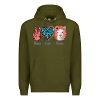 Army Green Peace Love Goats Premium Hoodie - Bettercallsaul