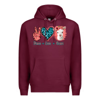 Burgundy Peace Love Goats Premium Hoodie - Bettercallsaul