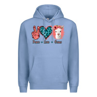 Colony Blue Peace Love Goats Premium Hoodie - Bettercallsaul