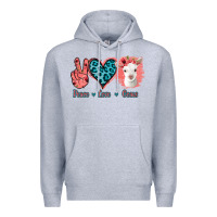 Heather Grey Peace Love Goats Premium Hoodie - Bettercallsaul