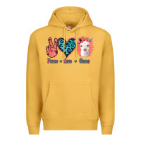 Mustard Peace Love Goats Premium Hoodie - Bettercallsaul