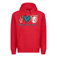 Red Peace Love Goats Premium Hoodie - Bettercallsaul