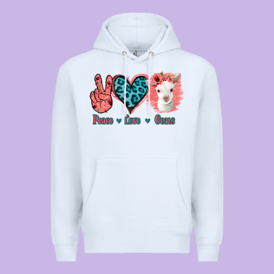 Peace Love Goats Premium Hoodie Designed By Bettercallsaul