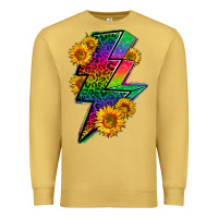 Antique Gold LGBTQ+ Lightnin' Bolt With Sunflower Premium Sweatshirt - BundleAndBundleShop