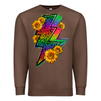 Chestnut LGBTQ+ Lightnin' Bolt With Sunflower Premium Sweatshirt - BundleAndBundleShop