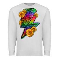 Dove Grey LGBTQ+ Lightnin' Bolt With Sunflower Premium Sweatshirt - BundleAndBundleShop