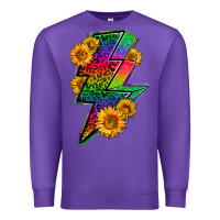 Purple LGBTQ+ Lightnin' Bolt With Sunflower Premium Sweatshirt - BundleAndBundleShop
